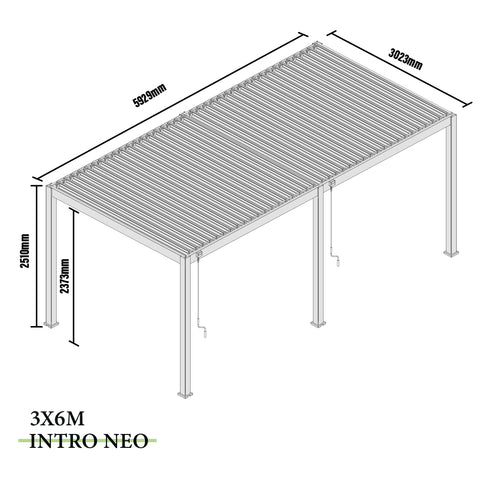 Umbrentic Intro Neo Series Aluminum Pergola for Outdoor, Freestanding Louvered Pergola, Louvered Pergola with Roof Rainproof Sun Shade