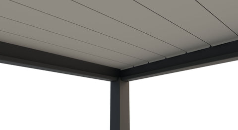 Umbrentic 10' × 10' Lamellen-Pergola, doppelte Aluminium-Lamellen mit verstellbarem, regensicherem Dach, Aluminium-Lamellen-Pergola für den Außenbereich, für Garten, Terrasse, Hinterhof, Rasenflächen 